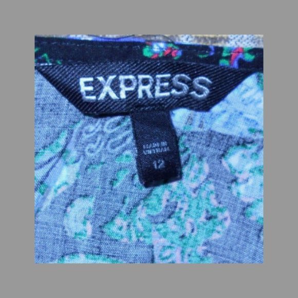 Express Paisley Fit And Flare Dress - Picture 3 of 3